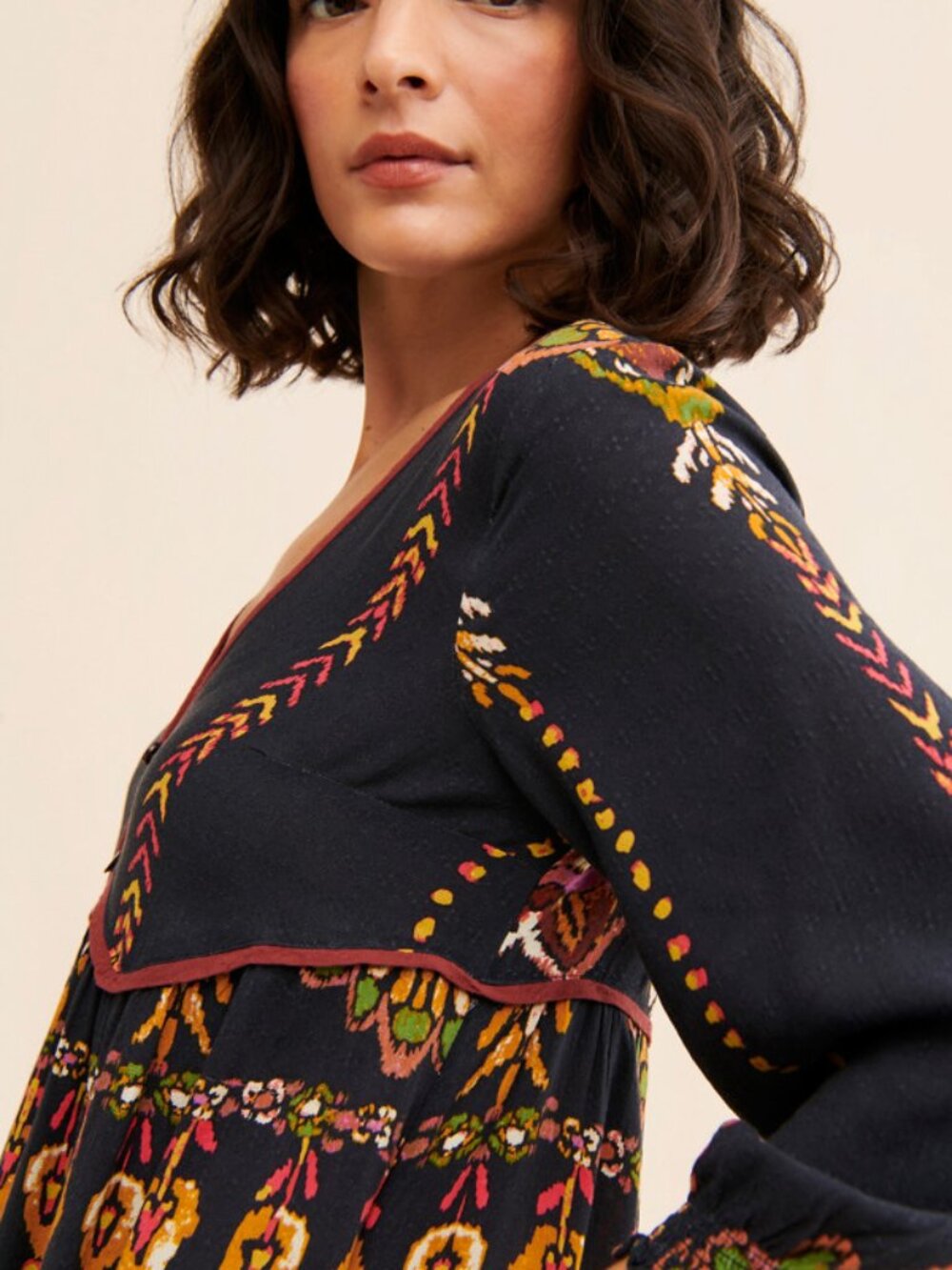 Free People Moody Combo Foley Long Sleeve Maxi Dress Size XS 36812 - Picture 4 of 16